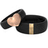 Silicone Wedding Ring Sets for Couple - MetalBar & Metal Heart Collection. (Black - Gold / Rose gold)